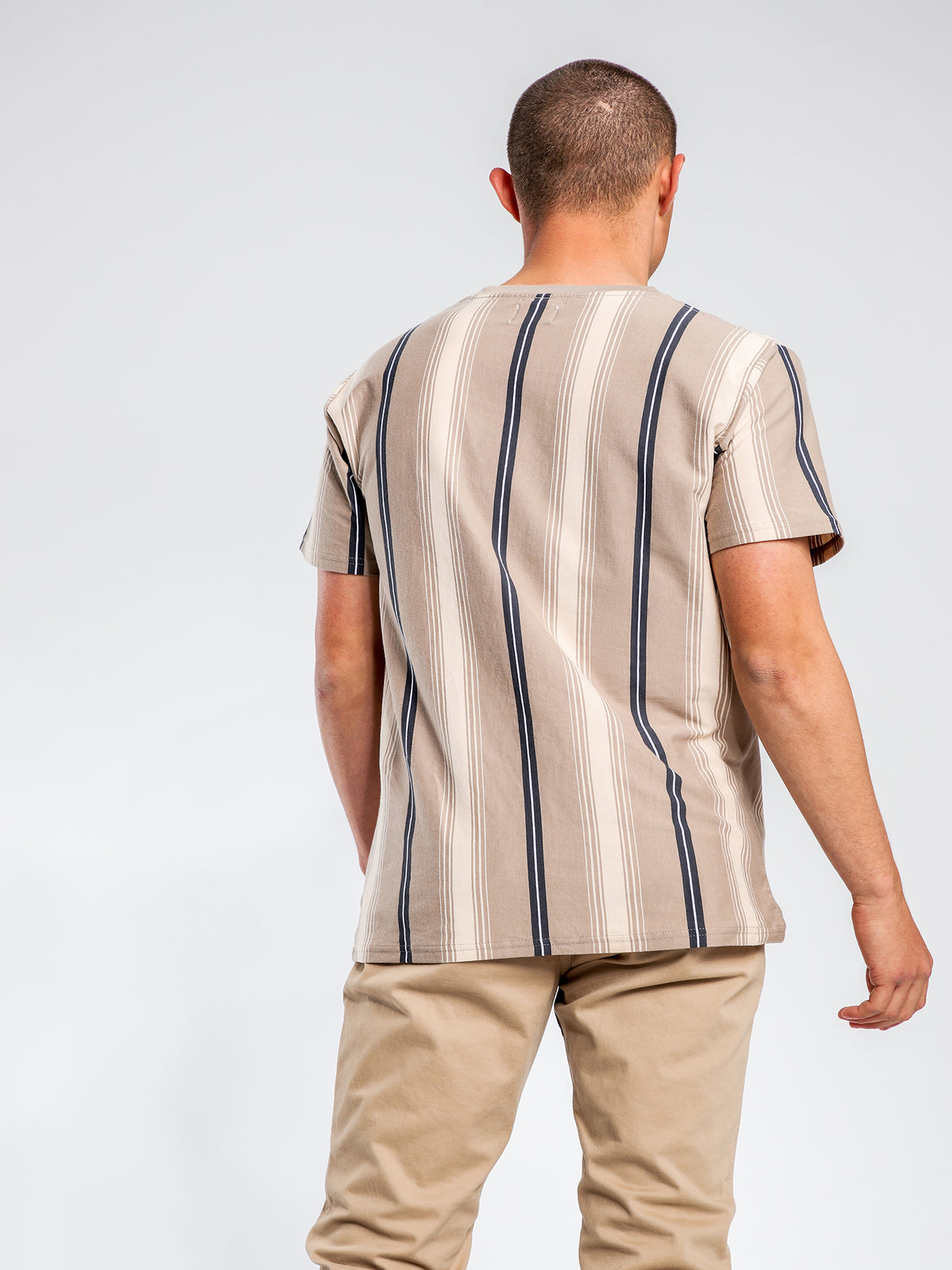 Article One Frankie Short Sleeve Vertical Stripe T-Shirt | Hazel Stripe