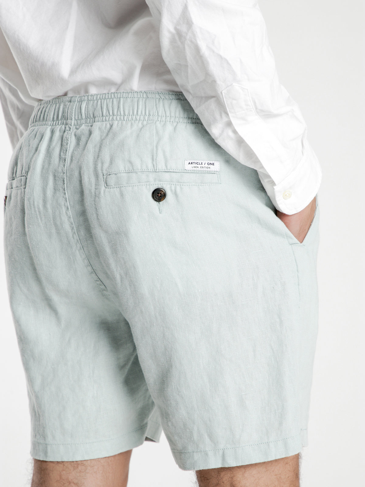 Noosa Linen Shorts in Seafoam