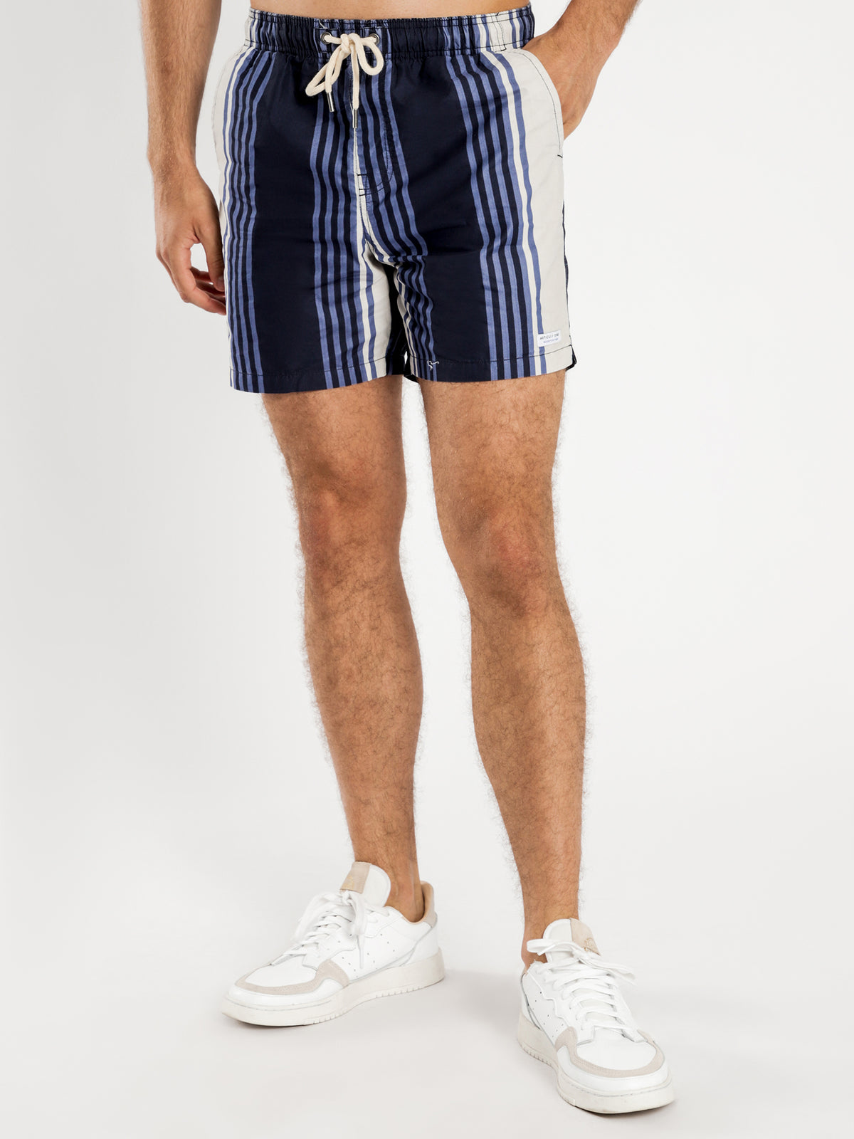 Harvey Swim Shorts in Navy Stripe