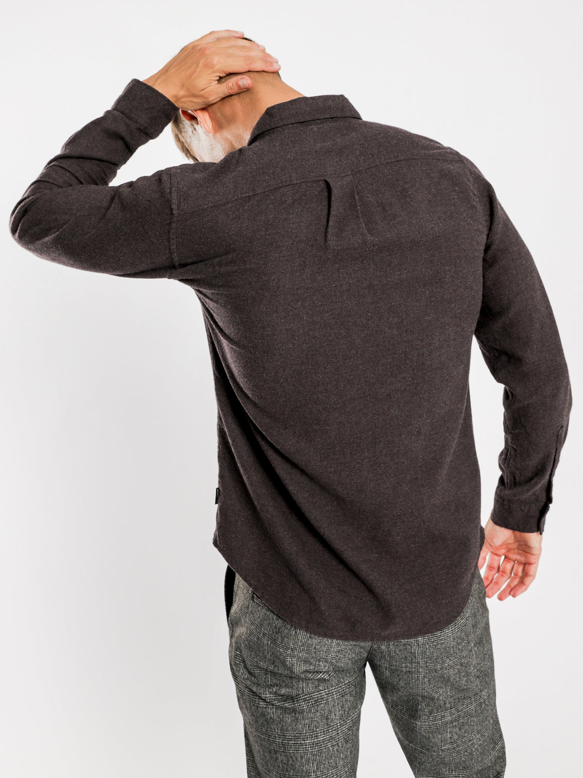 Ryker Flannel Long Sleeve Shirt in Charcoal