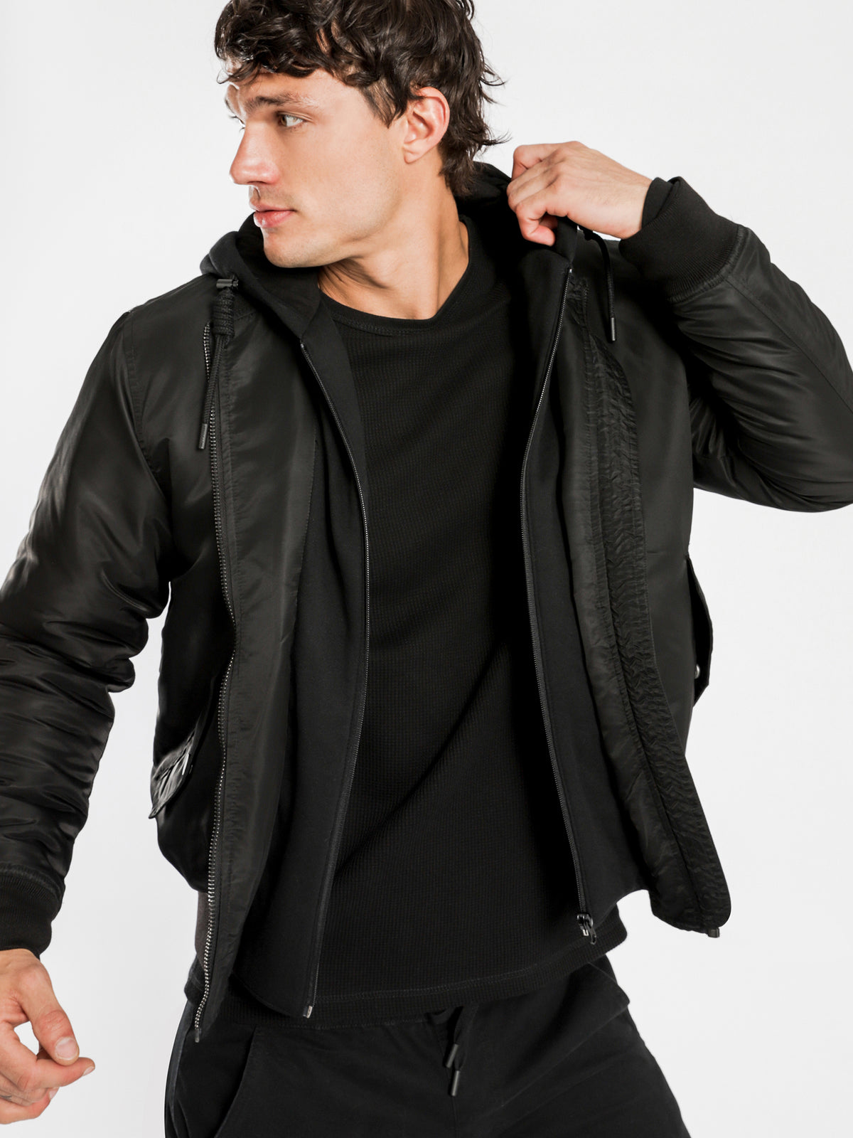 Article One Dante Hooded Bomber | Black
