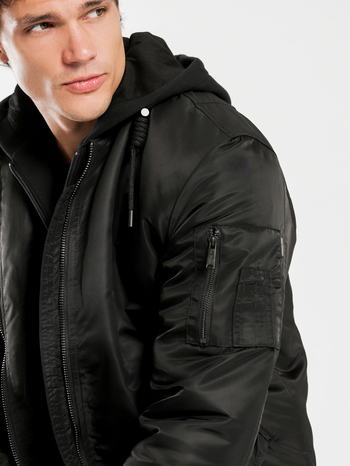 Article One Dante Hooded Bomber | Black