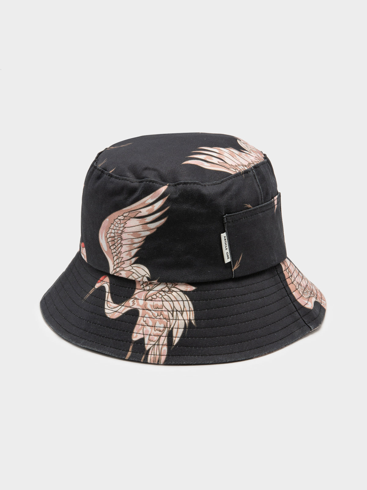 Elias Bucket Hat in Black &amp; Beige