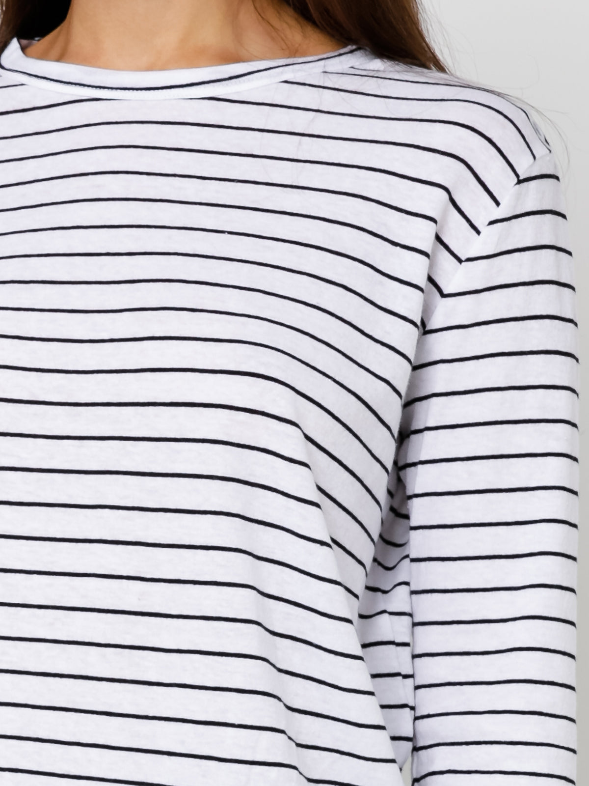 Bay Long Sleeve T-Shirt in Black &amp; White Stripe