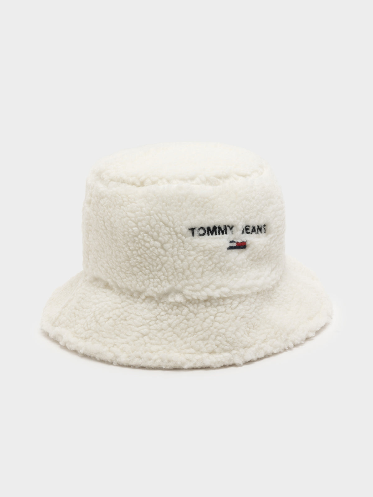 Sport Shearling Bucket Hat in White