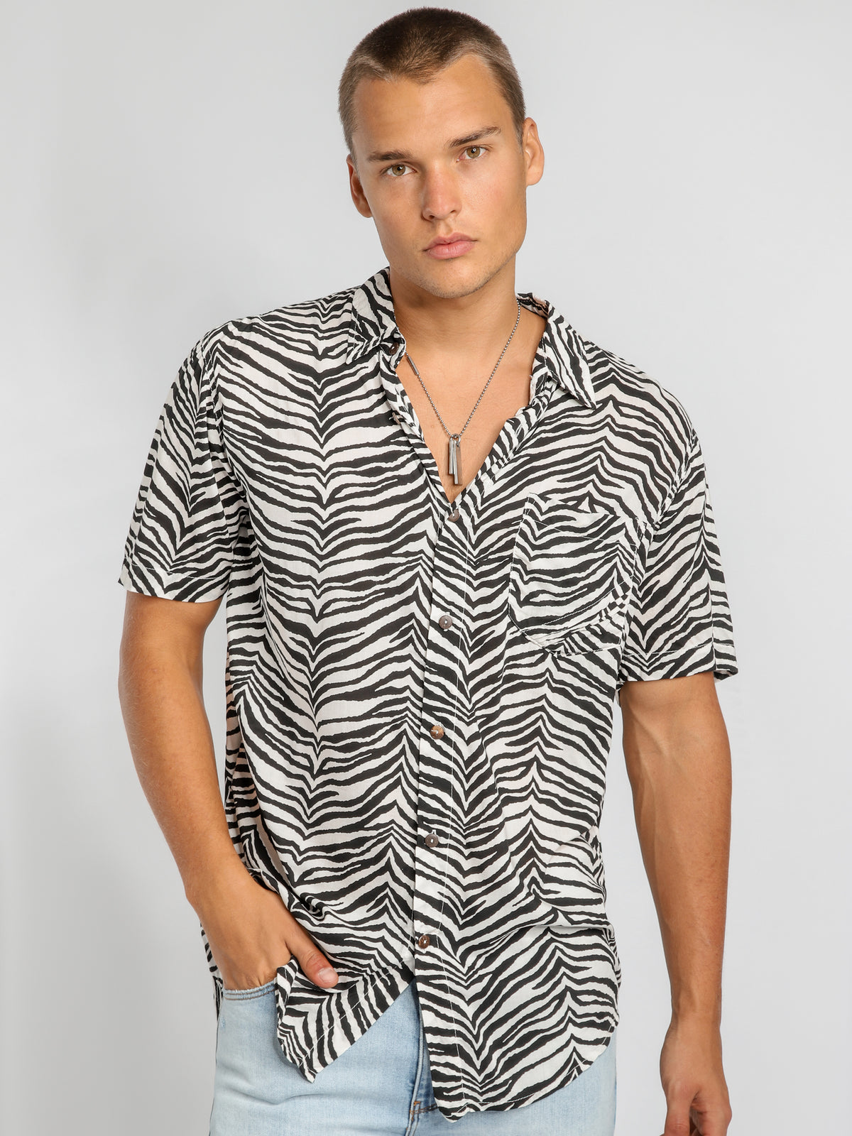 Stevie Short Sleeve Shirt in Imperial Zebra