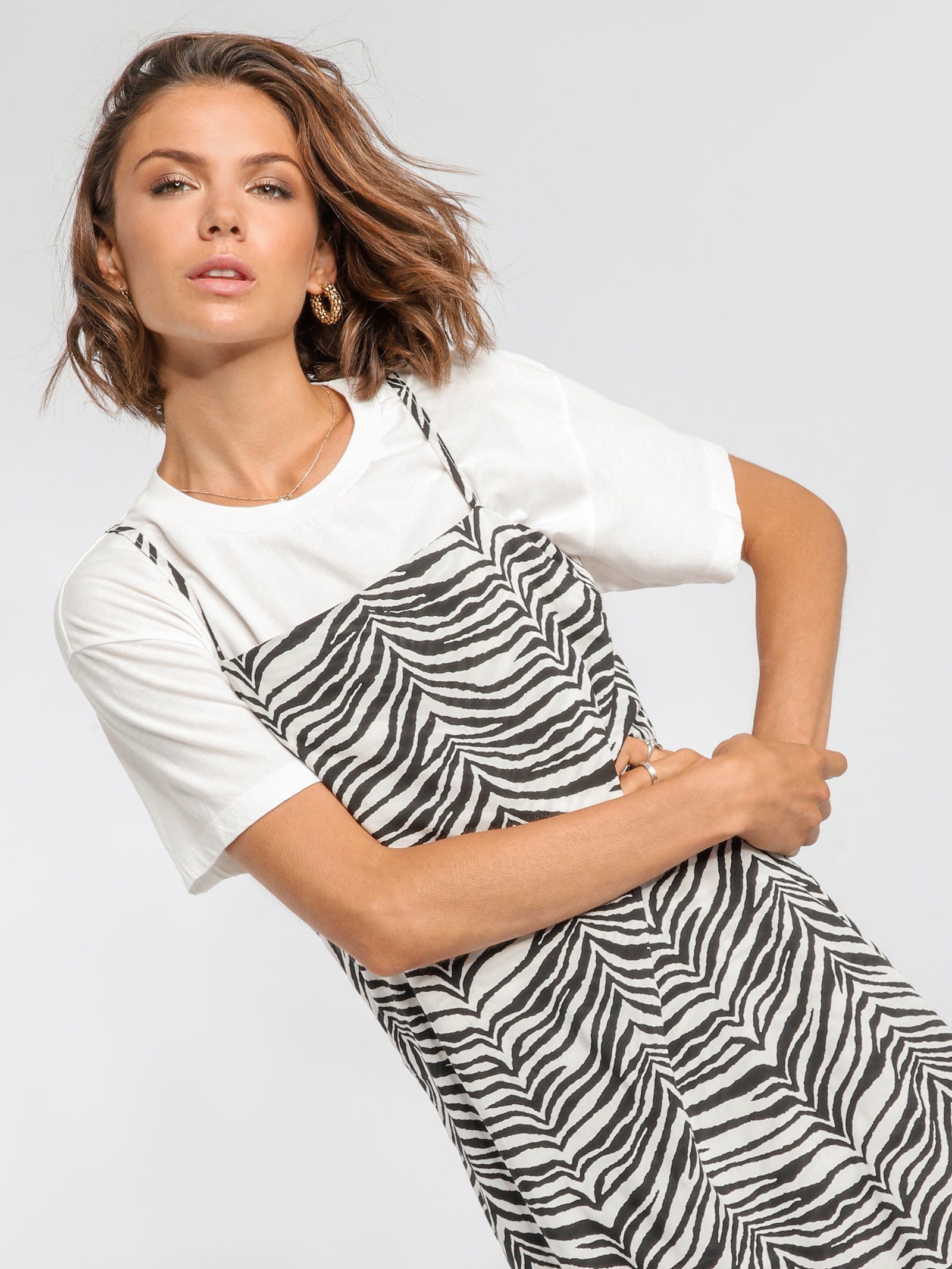 Paloma Slip Dress in Imperial Zebra Print