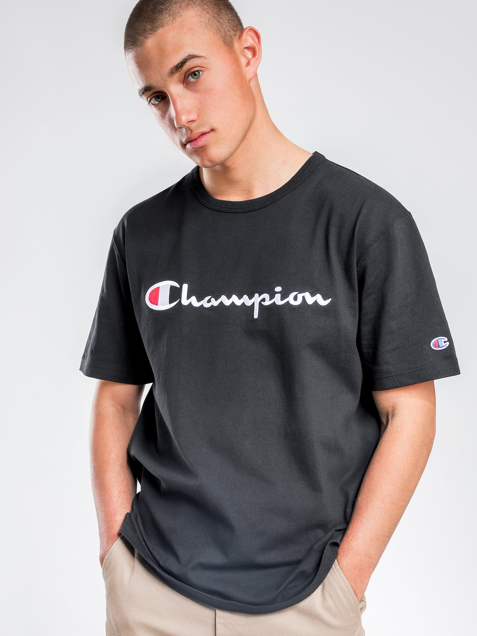 Script Tee Champion Script Sleeve Heritage Script Short Sleeve T-Shirt
