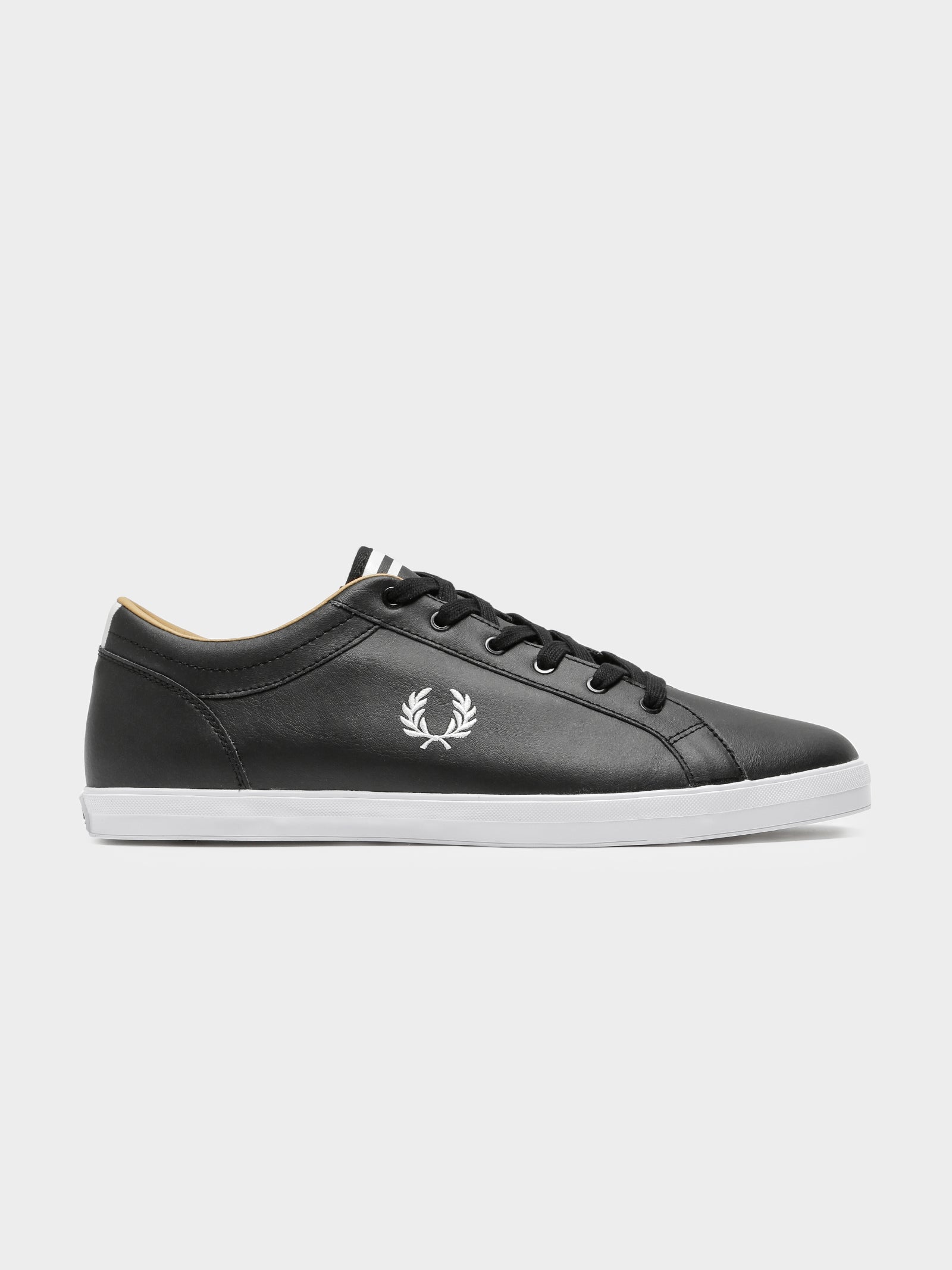 Fred Perry Mens Baseline Leather Sneakers Black | Glue Store