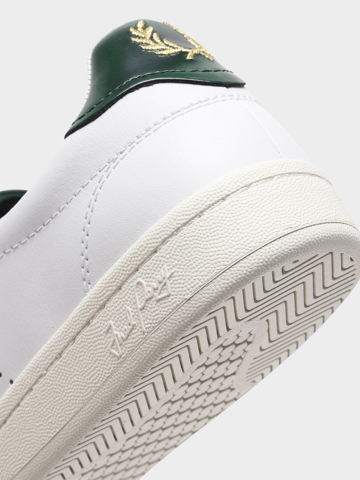 Mens B721 Leather Tab Sneaker in White &amp; Green