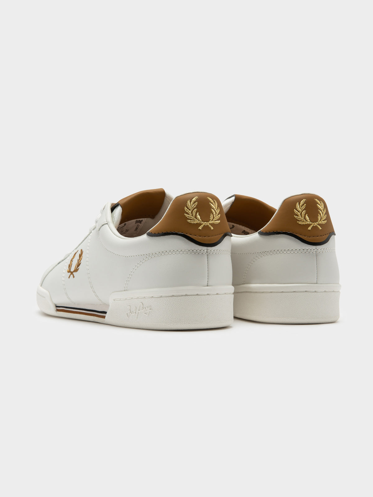 Mens B722 Leather Sneaker in Cream &amp; Brown
