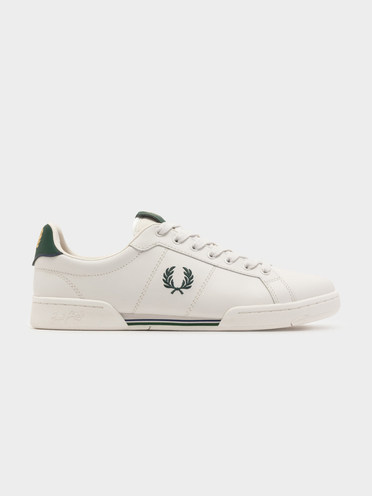 Mens B722 Leather Sneaker in White &amp; Green