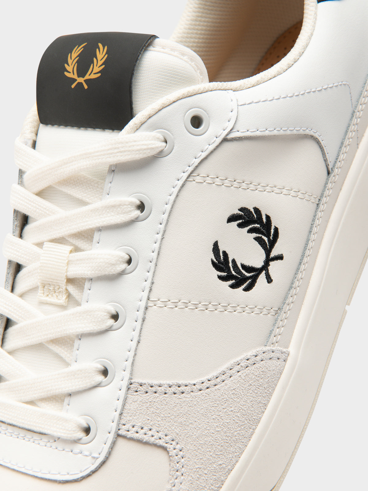 Mens B300 Leather Sneakers in Snow White