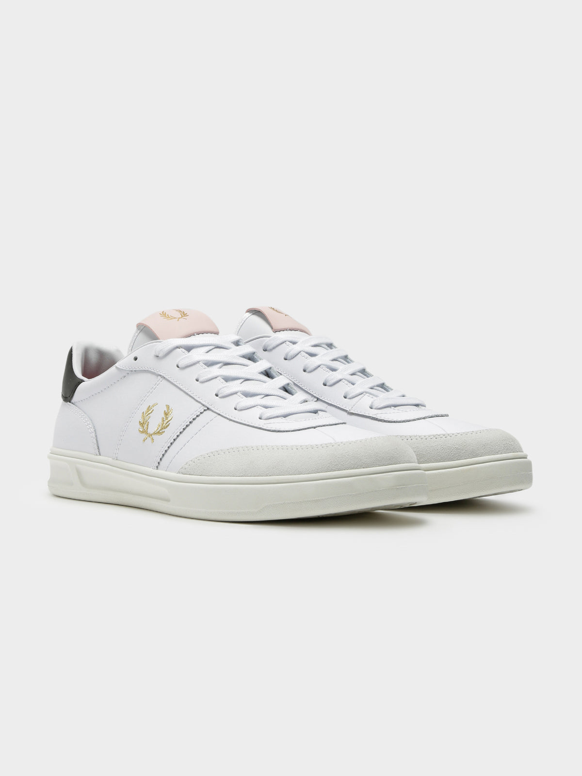 Fred Perry Mens B400 Sneaker | White/Gold