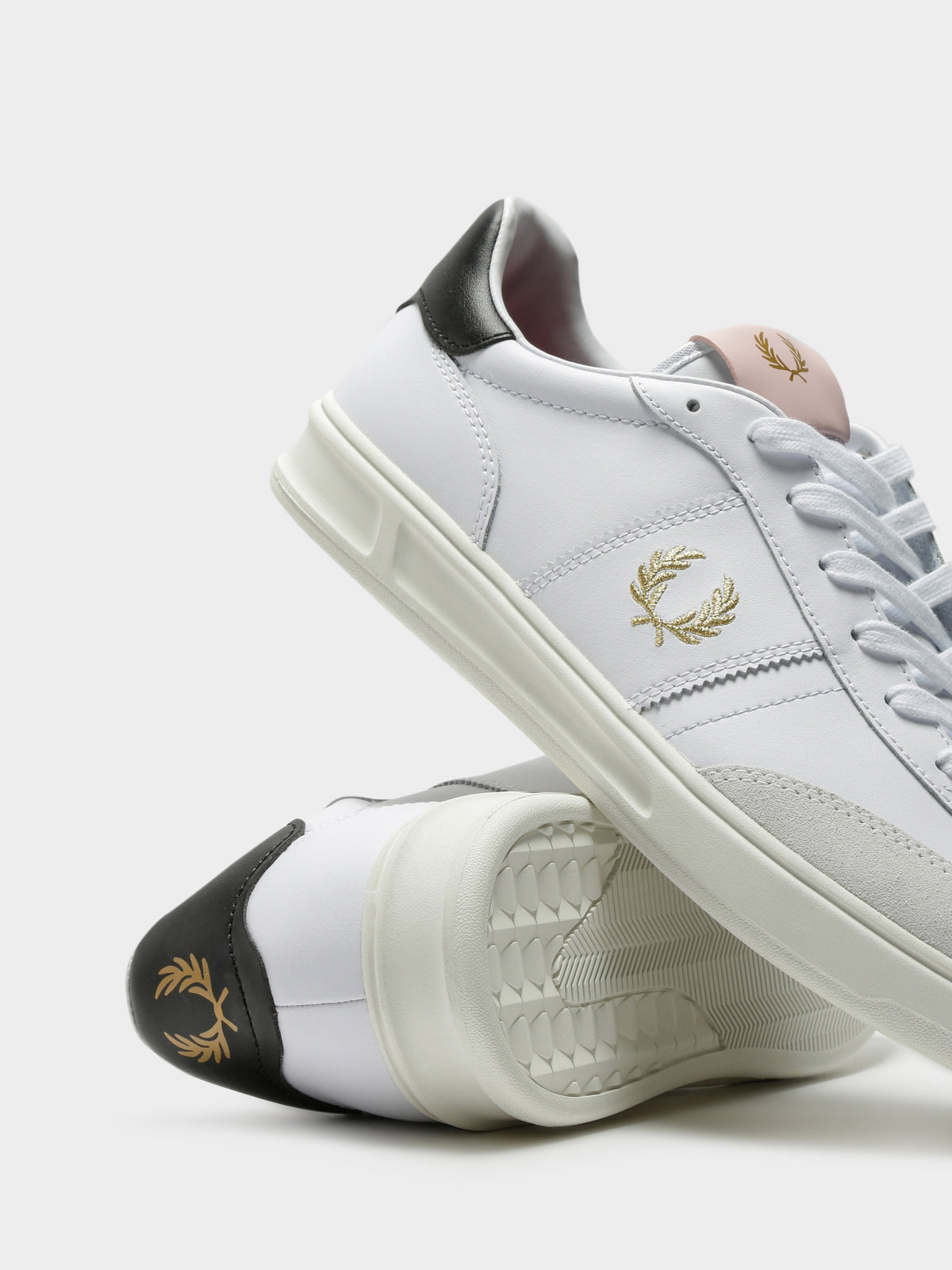 Fred Perry Mens B400 Sneaker | White/Gold