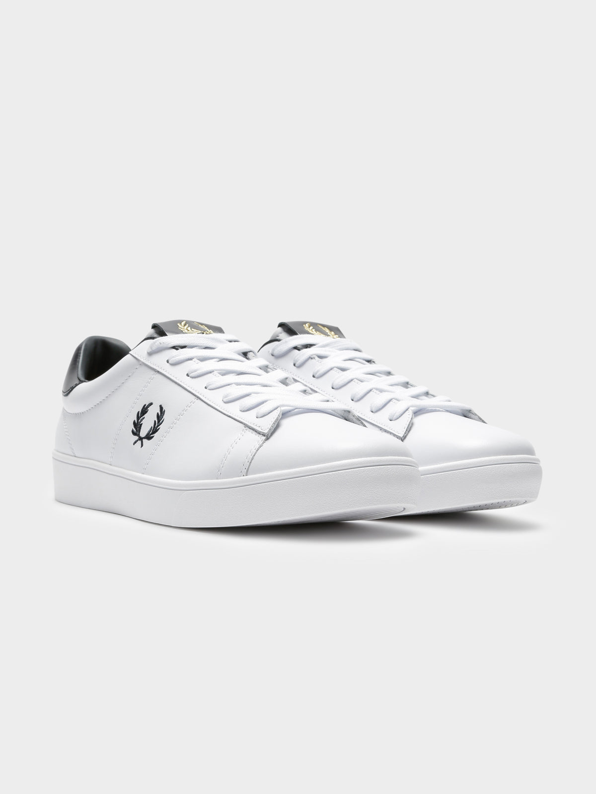 Mens Spencer Suede Sneakers in White and Navy