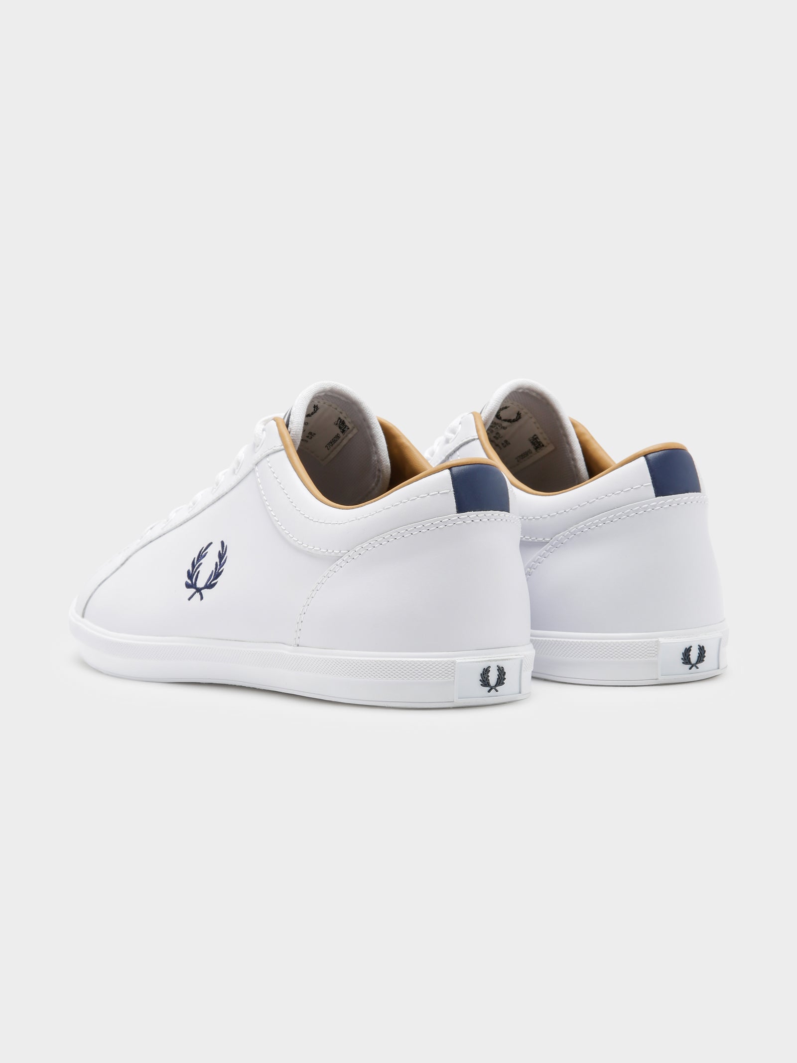 Fred Perry Mens Baseline Leather Sneakers White/Navy