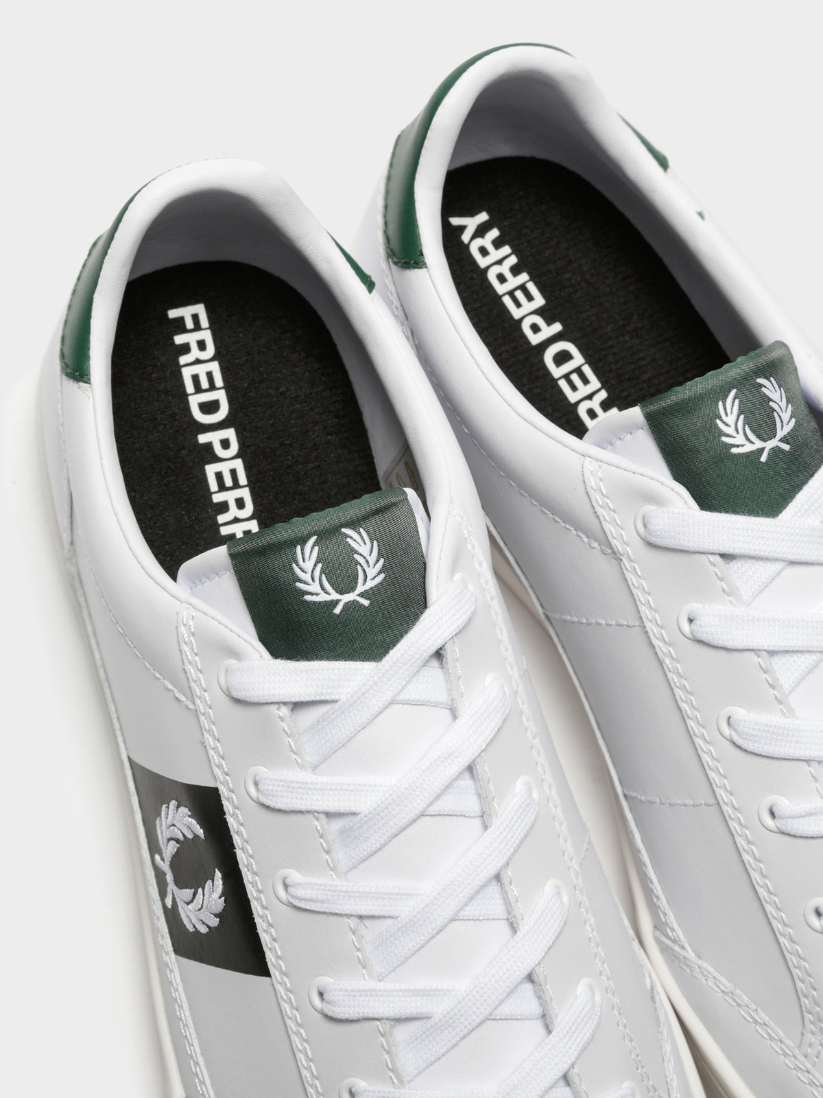 Deuce Leather Sneakers in White &amp; Green