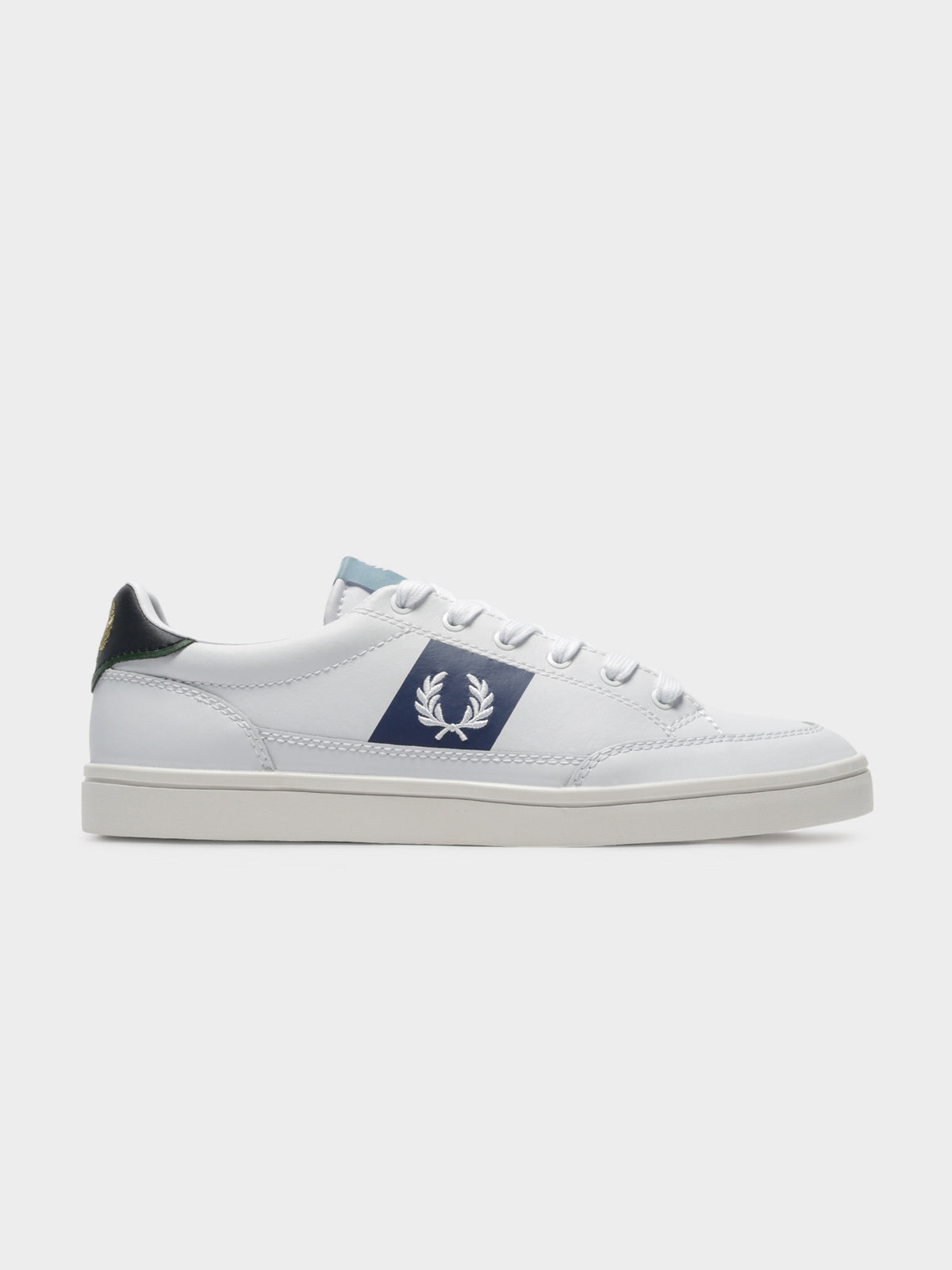 Deuce Leather Sneakers in White Blue &amp; Green