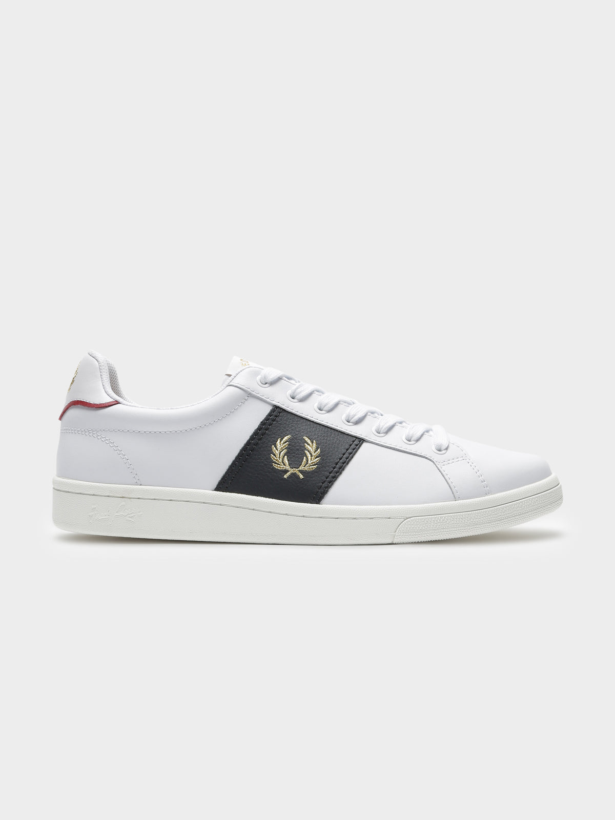 Mens B721 Leather Sneaker in White and Black