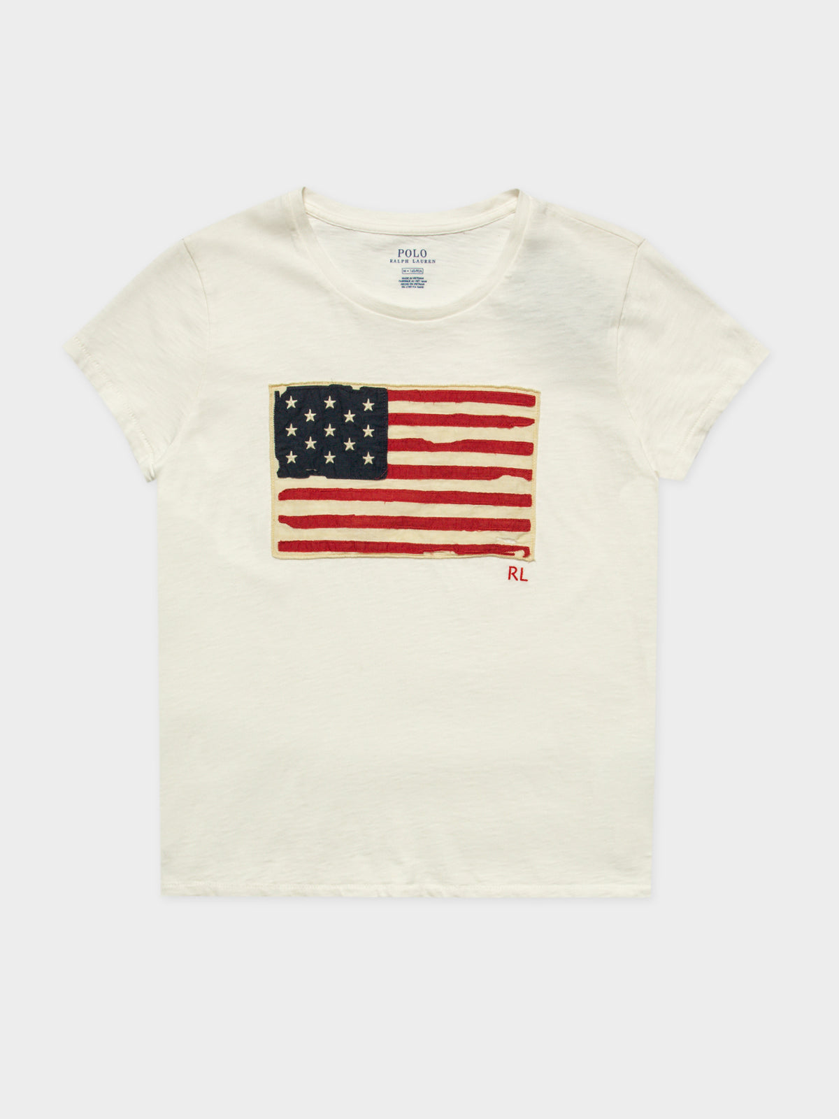 Short Sleeve Flag T-Shirt in Cream