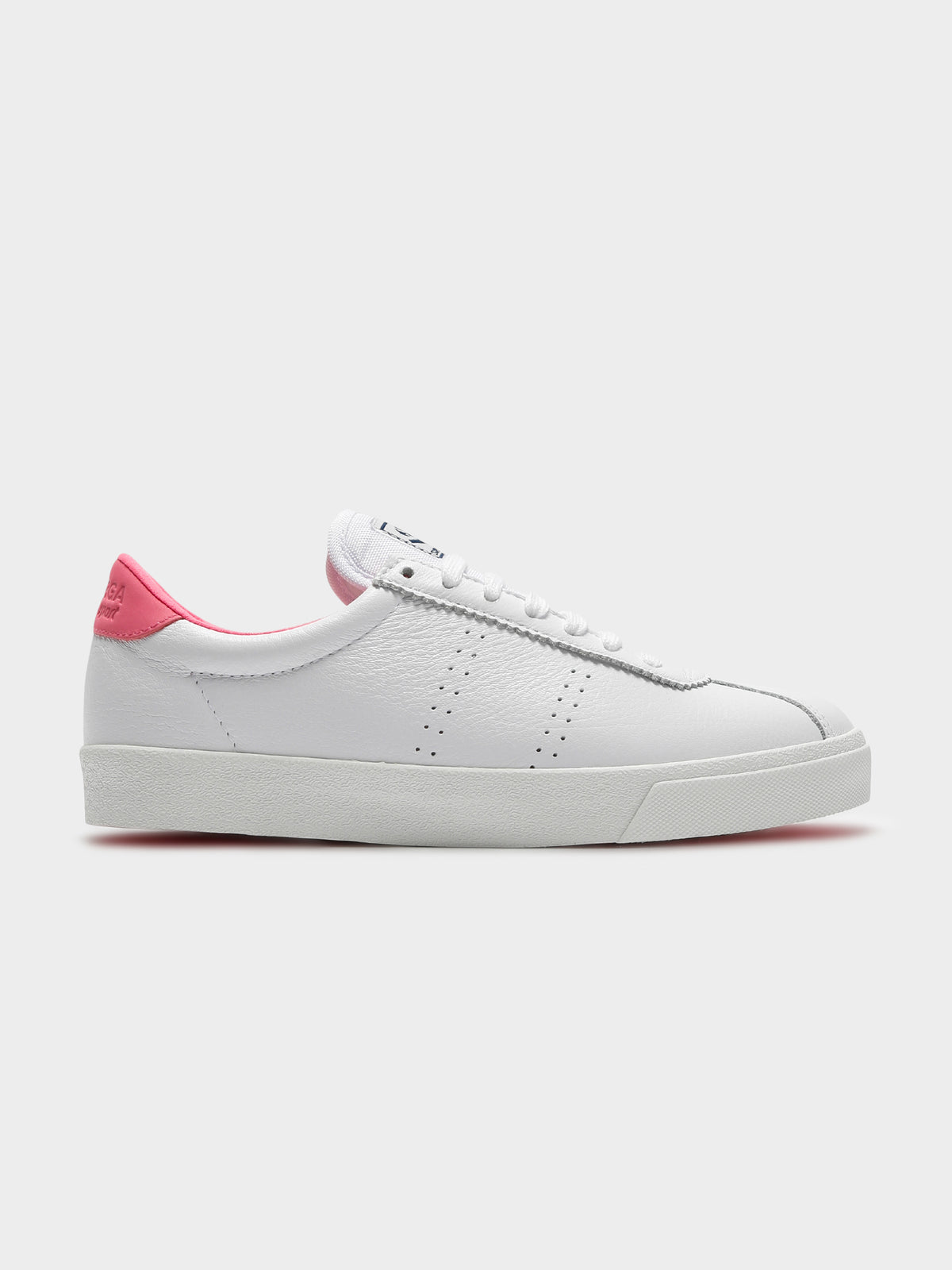 Womens 2843 Clubs Comfleau Sneakers in White &amp; Fuchsia Pink