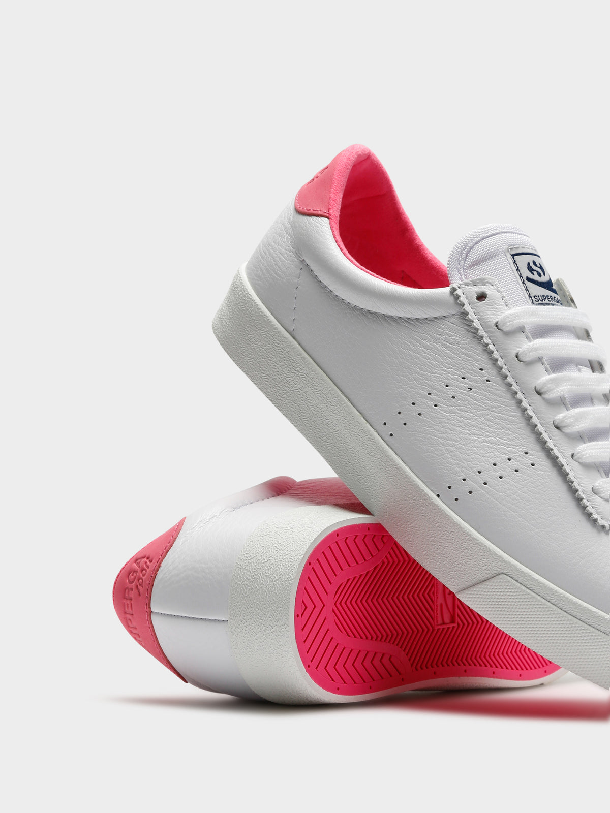 Womens 2843 Clubs Comfleau Sneakers in White &amp; Fuchsia Pink