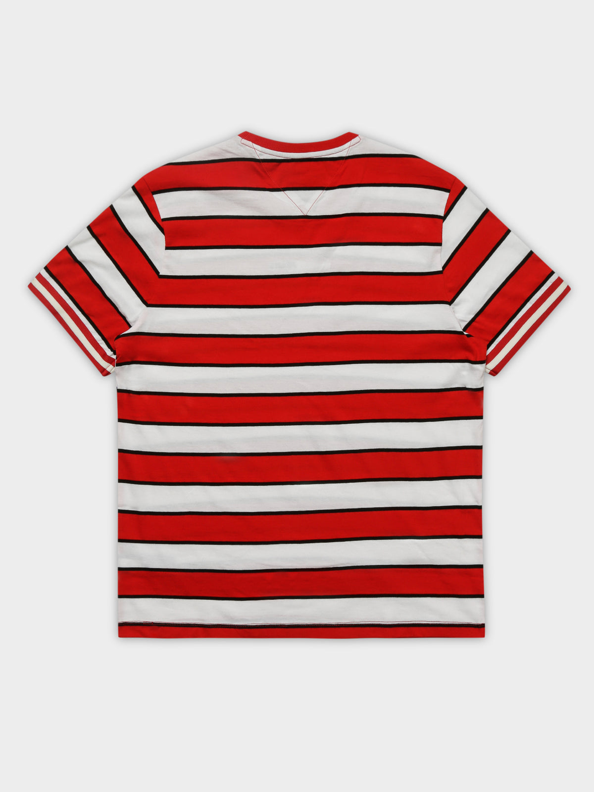 Small Text Stripe T-Shirt in Red
