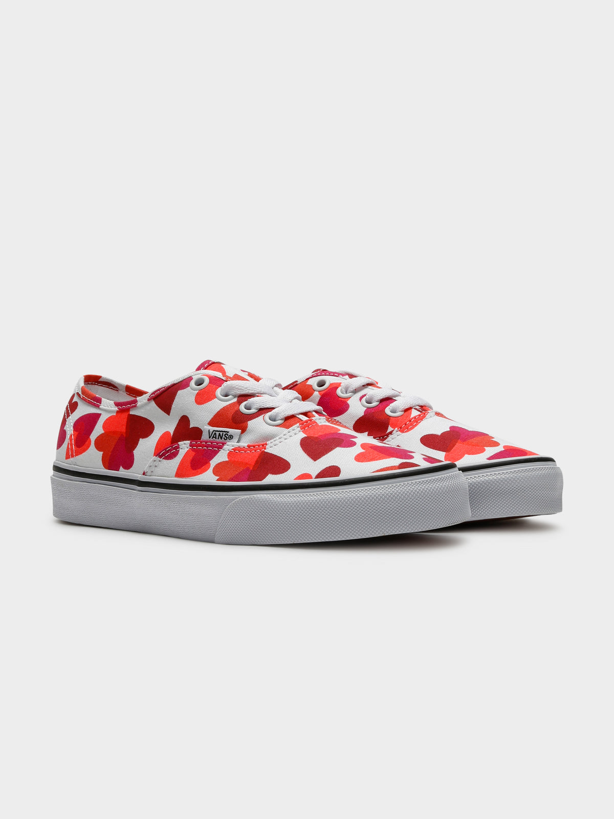 Womens Authentic Sneakers in Valentines Hearts