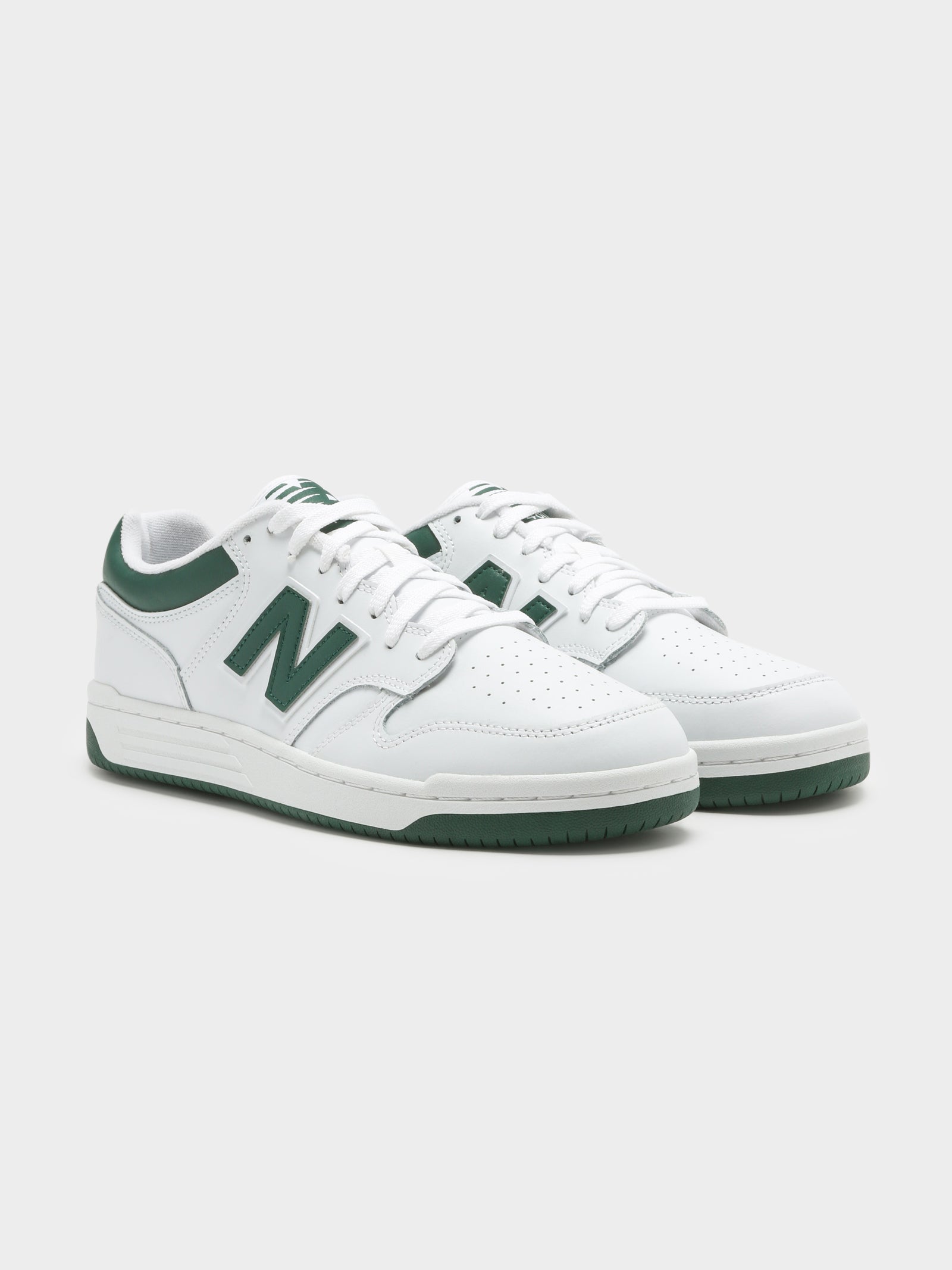 Unisex BB 480 Sneakers in White & Green