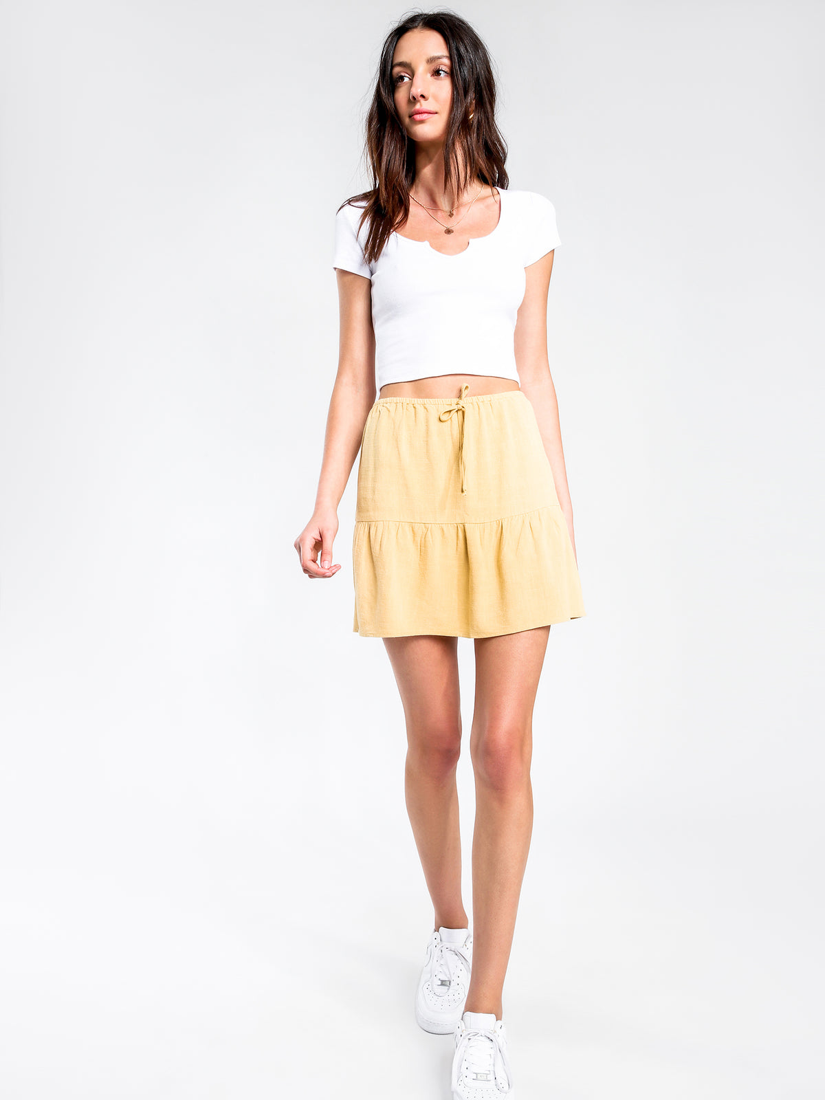 Rowena Ruffle Skirt in Yellow