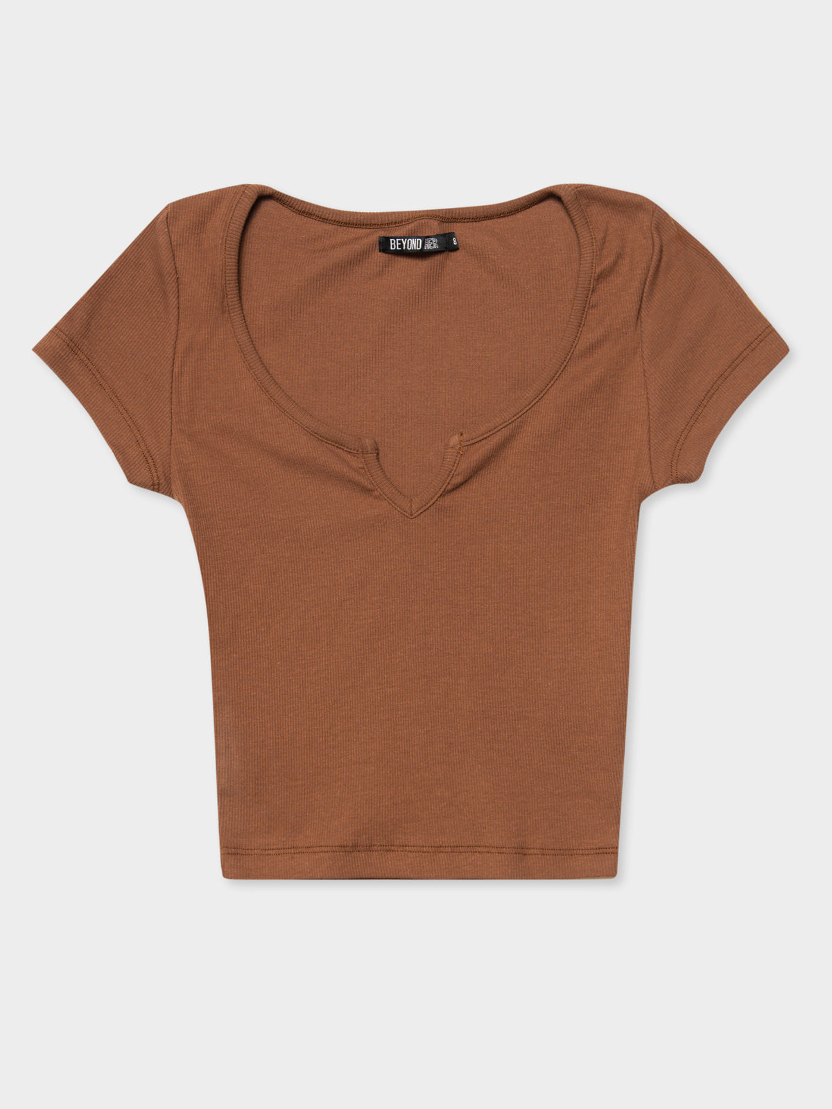 Bowie Cut Out T-Shirt in Chocolate Brown