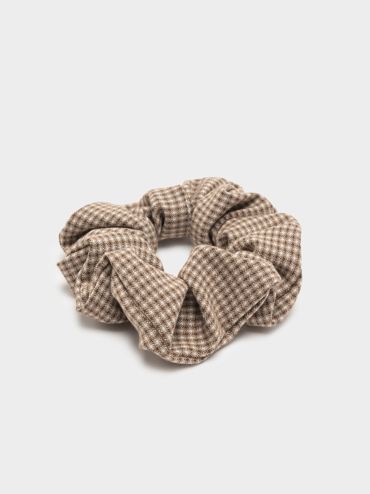 Lina Check Scrunchie in Brown