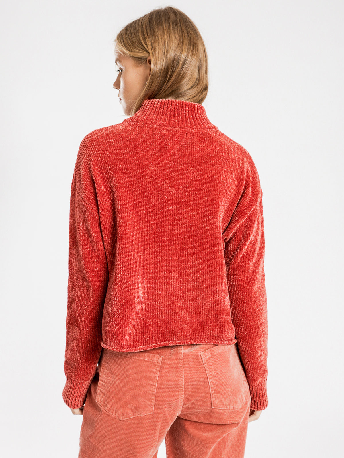 Chenille Crew Neck Knit in Dusty Rose