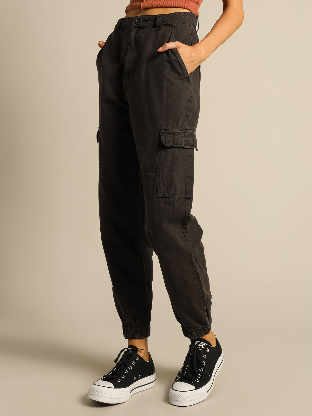 Sian Cargo Pants in Washed Black