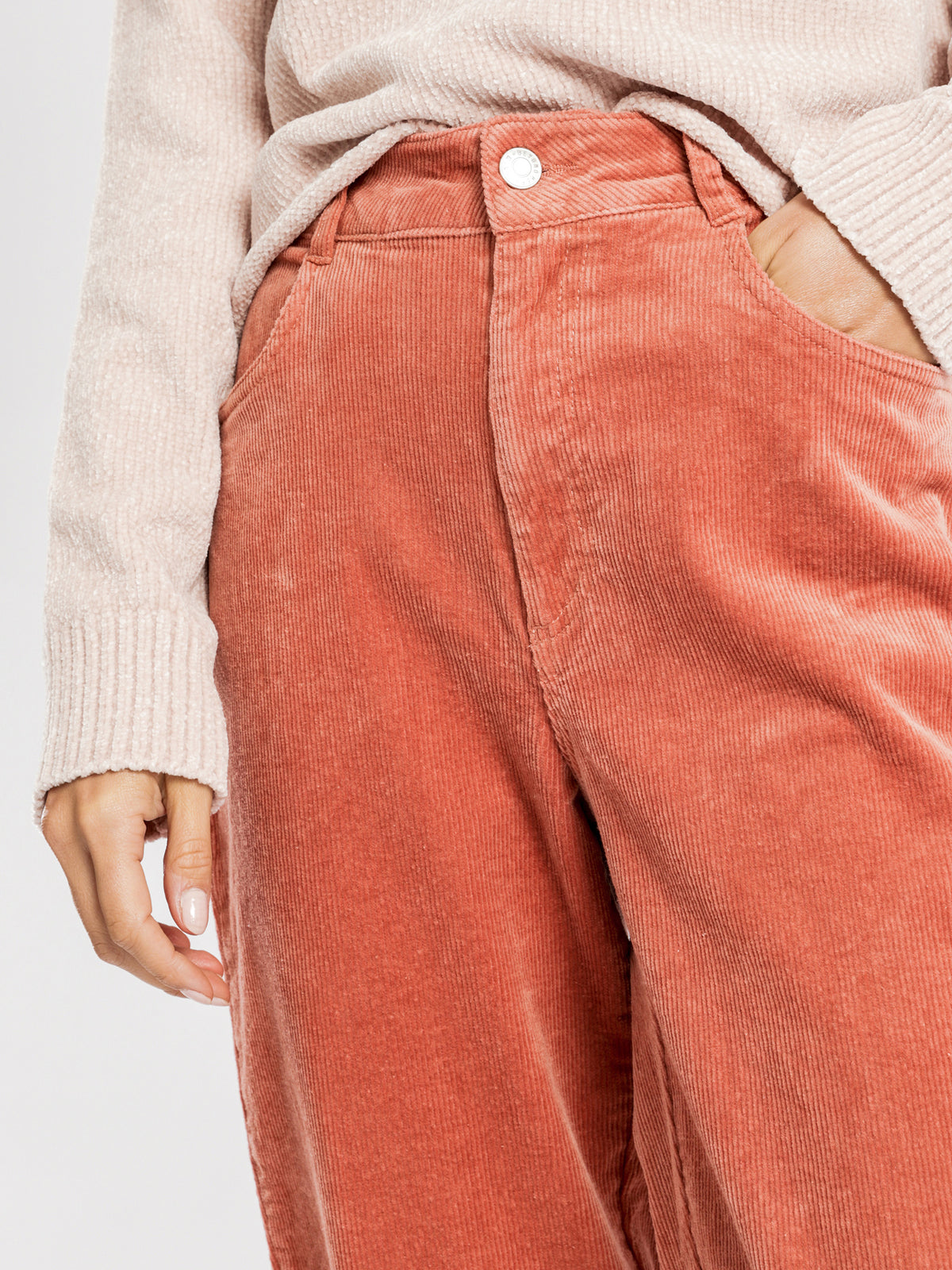 Mom Cord Pants in Blush