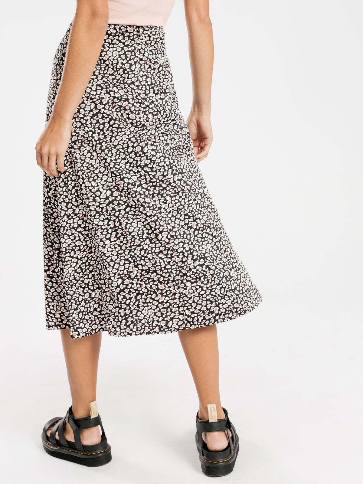Haven Midi Skirt in Blush Leopard