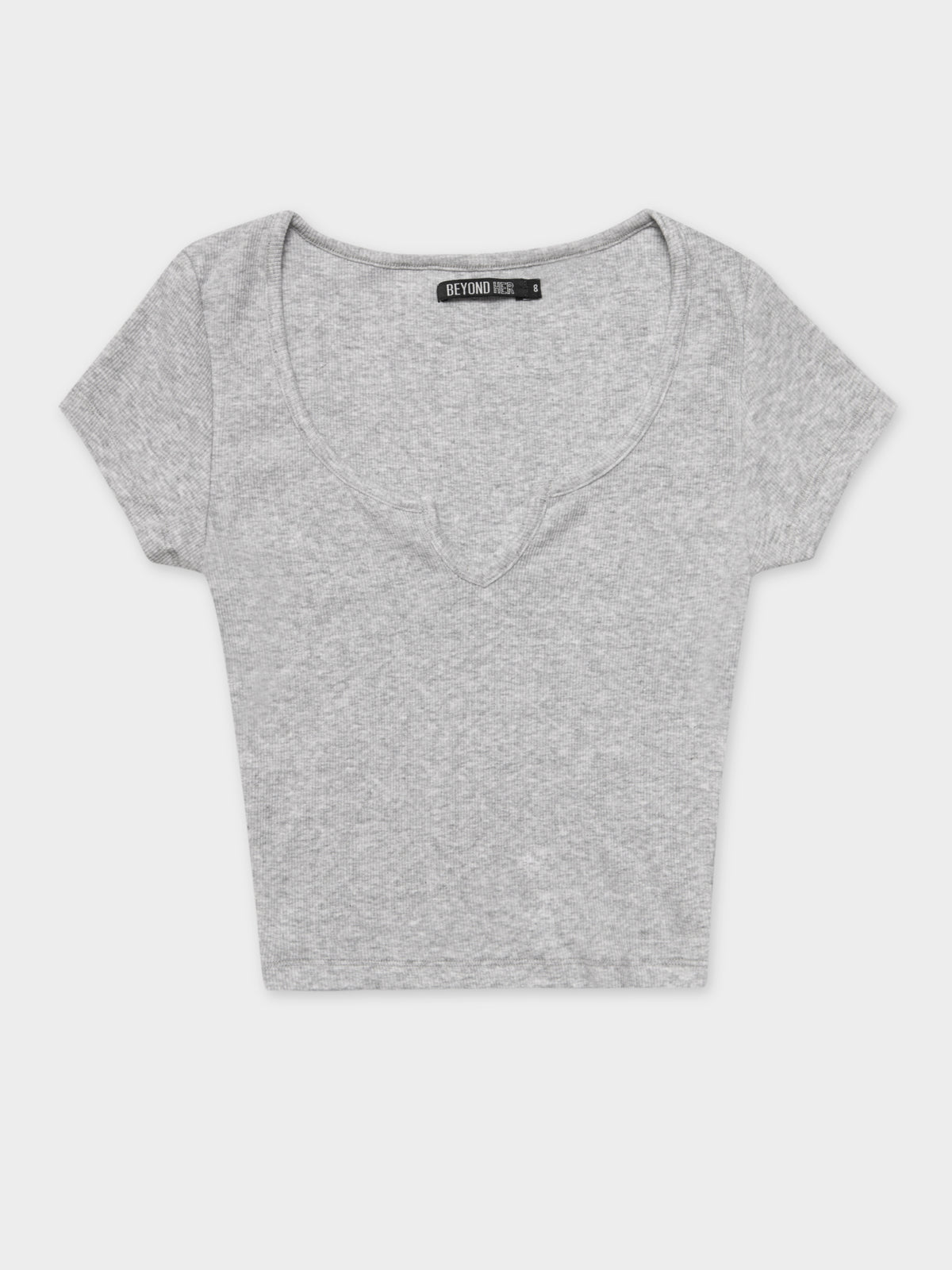 Bowie Cut Out T-Shirt in Grey Marl