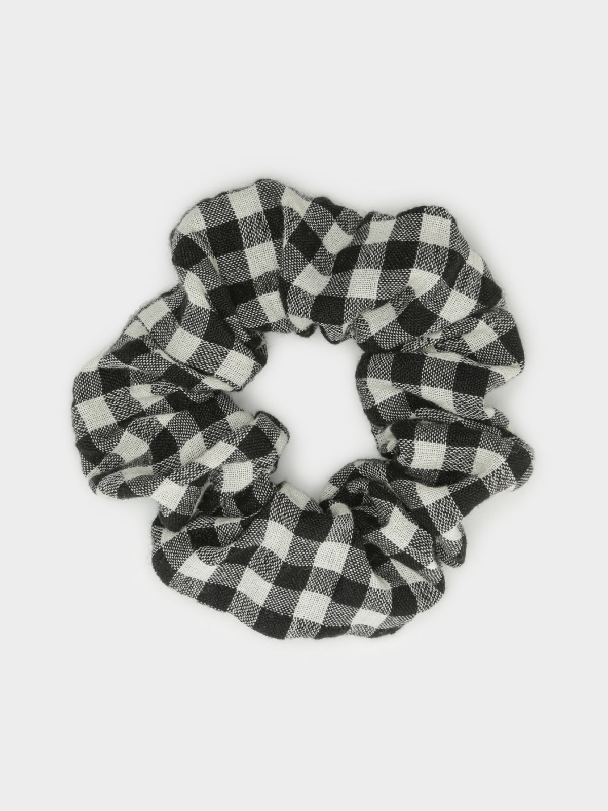 Penny Check Scrunchie in Black &amp; White Gingham
