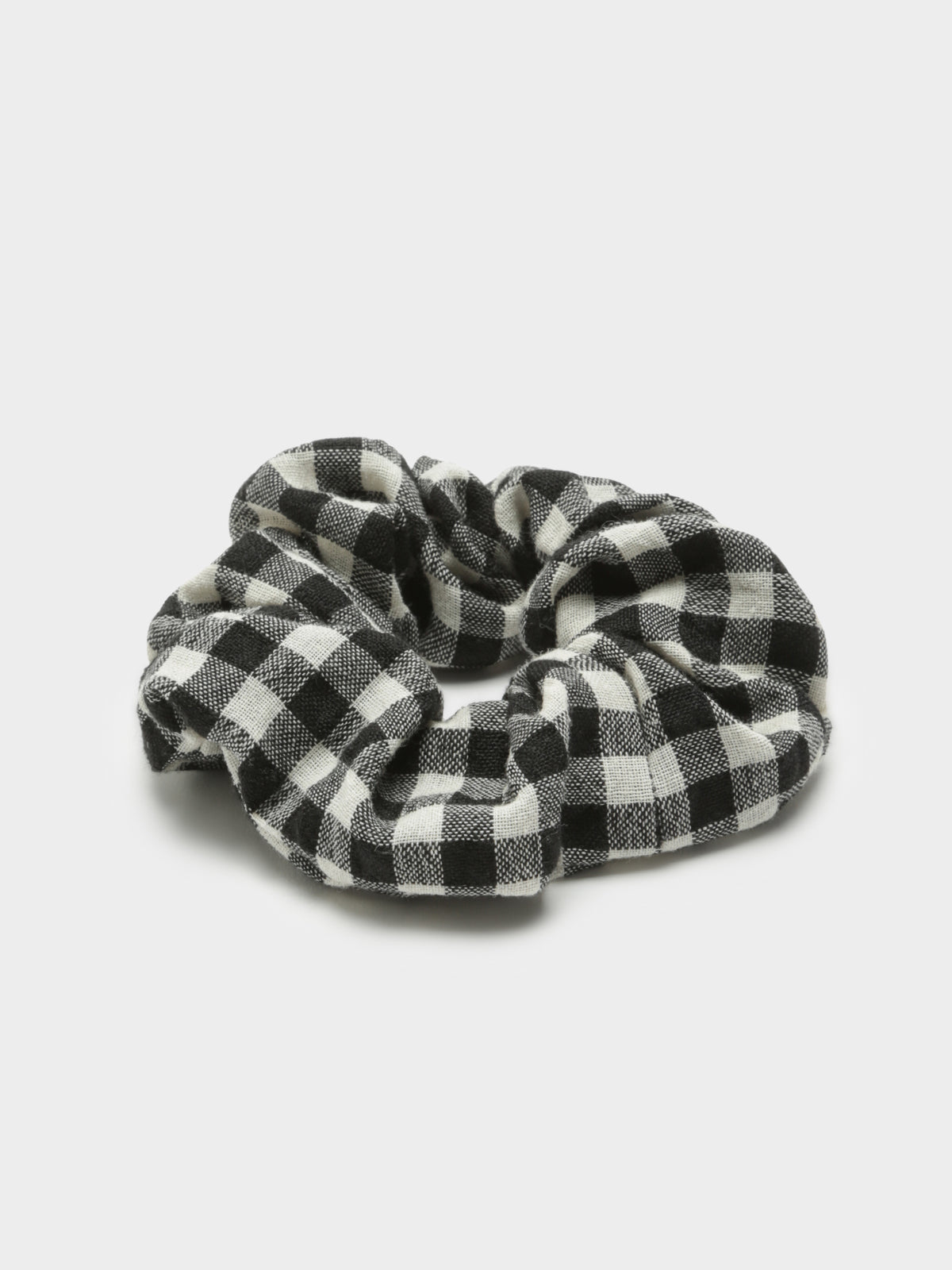 Penny Check Scrunchie in Black &amp; White Gingham