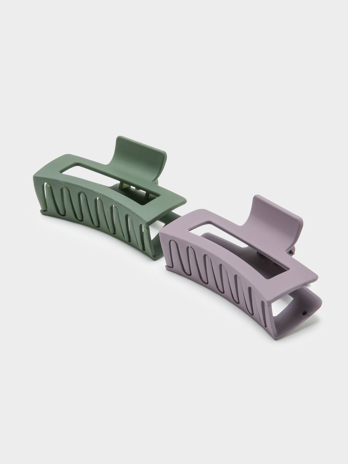 2 Pack Square Claw Clip in Deep Green &amp; Purple