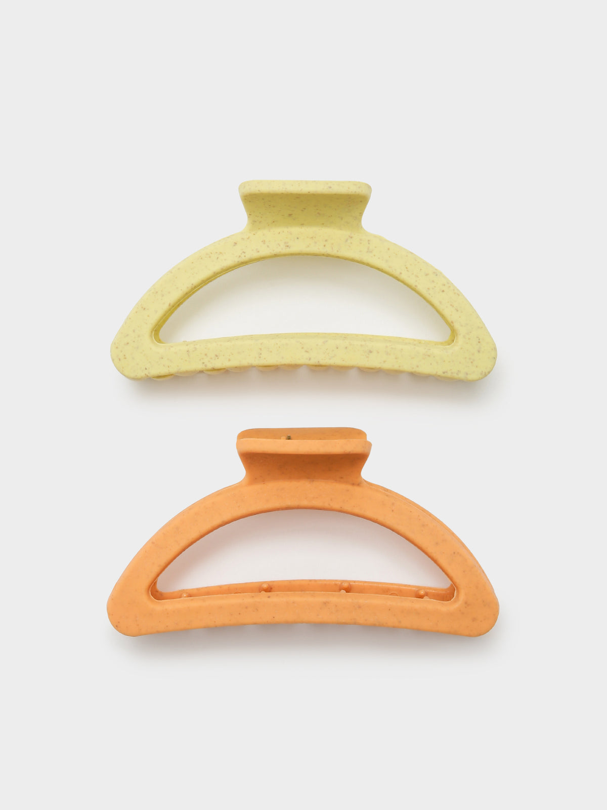 2 Pack Speckled Semi Circle Claw Clips in Orange and Yellow
