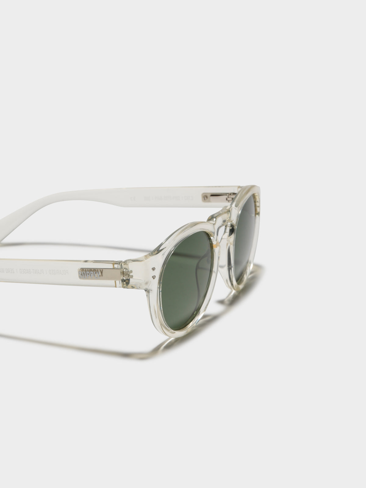 BNE Polarized Sunglasses in Polished Clear Frames