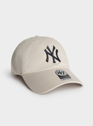 New York Yankees 47 Clean Up Cap in Bone & Navy