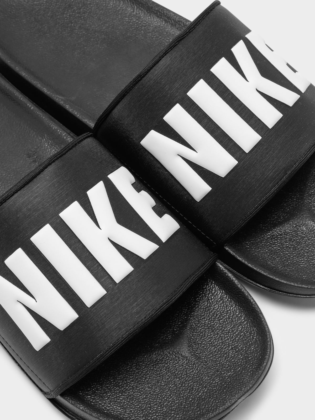 Mens Nike Offcourt Slides in Black &amp; White