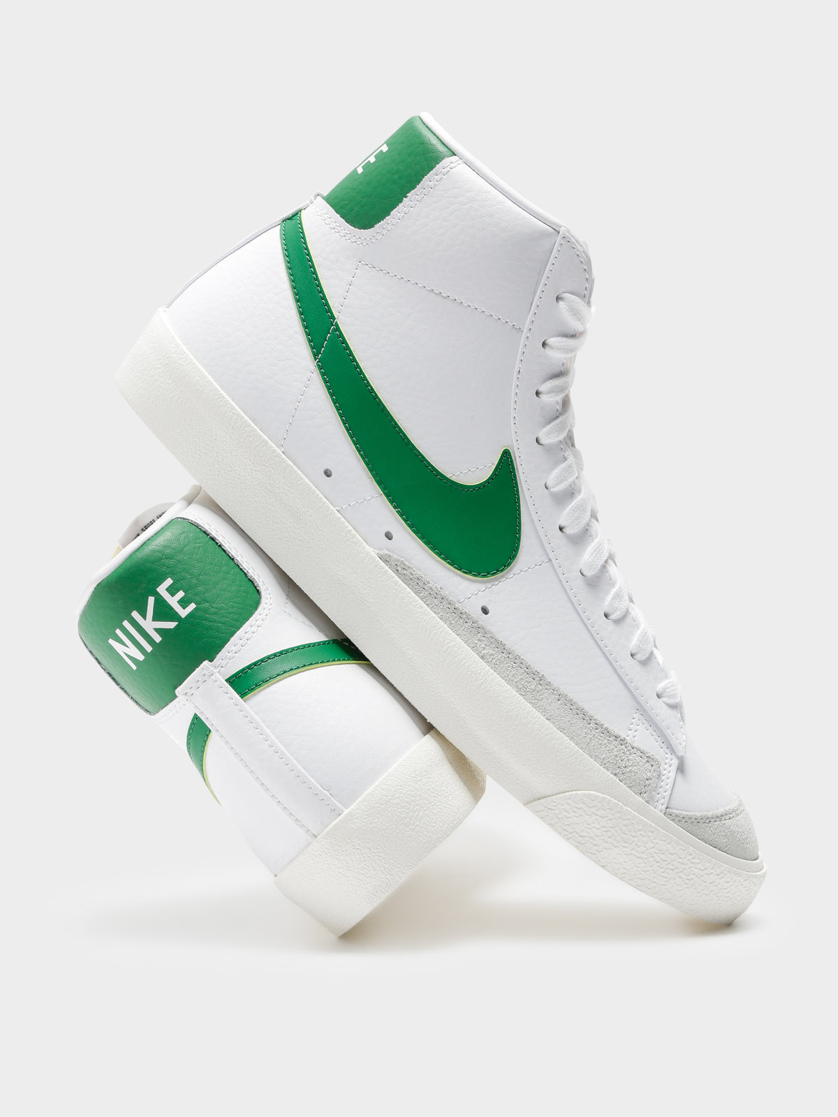 Mens Blazer Mid 77 High Top Sneakers in Green &amp; White