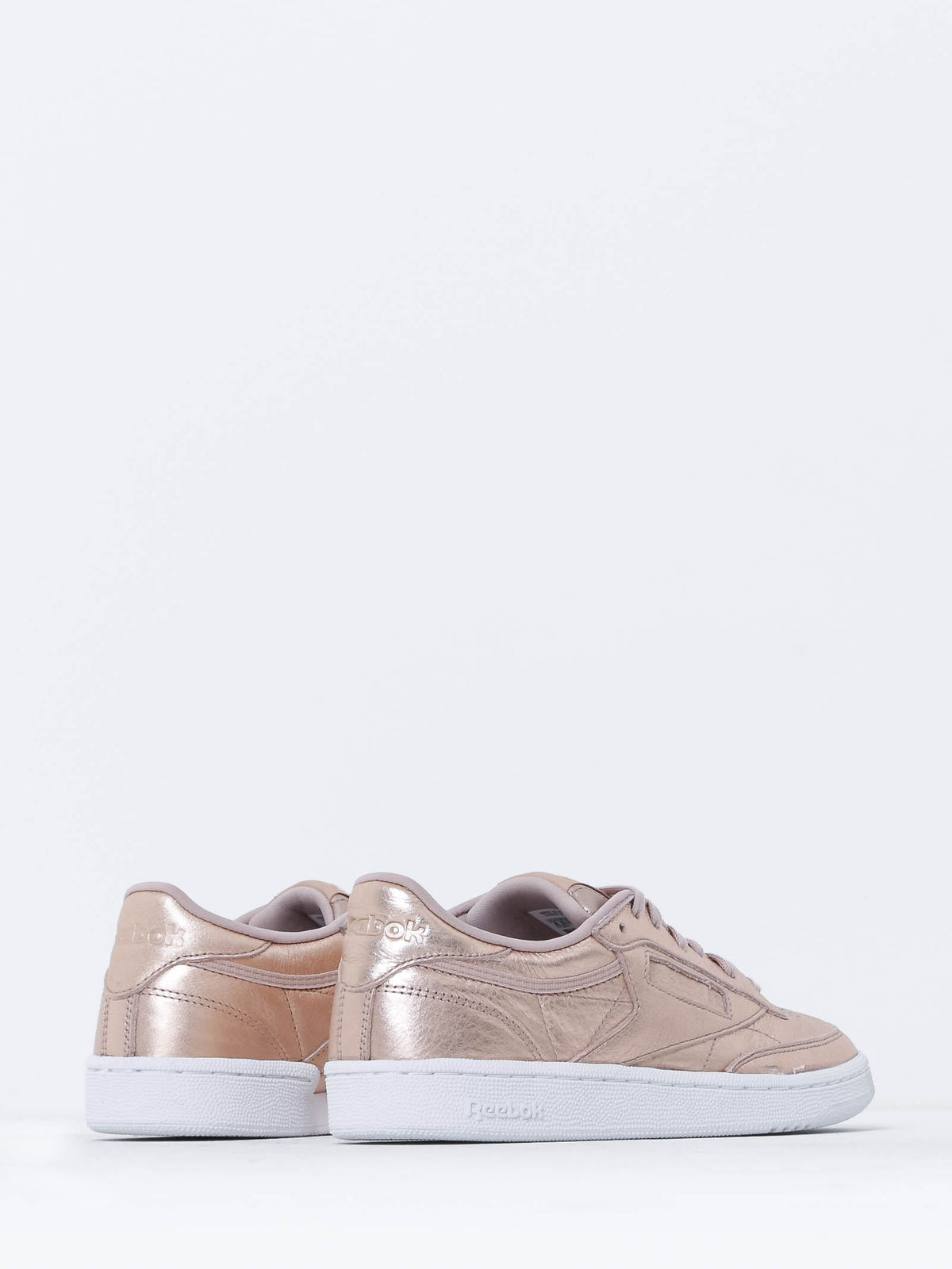 Womens Club C85 Melted Metal Sneakers in Metallaic Pearl Leather