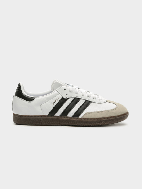 Unisex Samba OG FWR Sneakers in White & Brown Leather - Glue Store