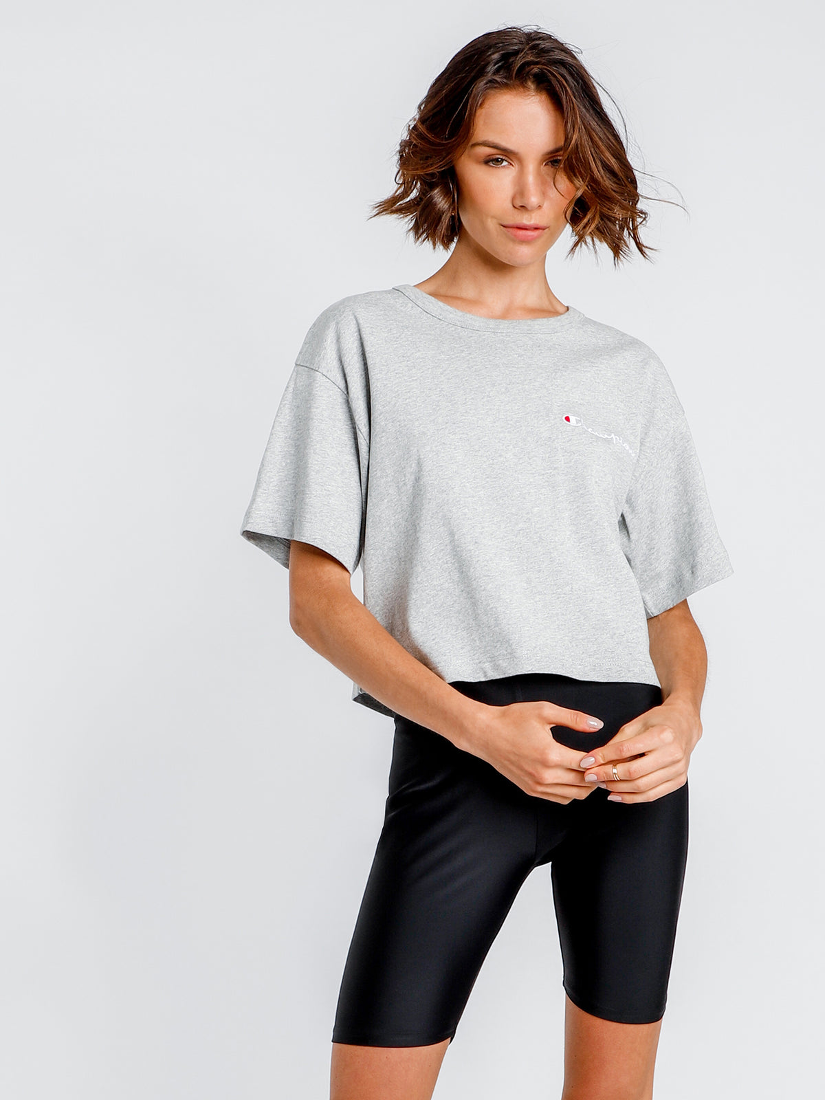 Cropped T-Shirt in Grey
