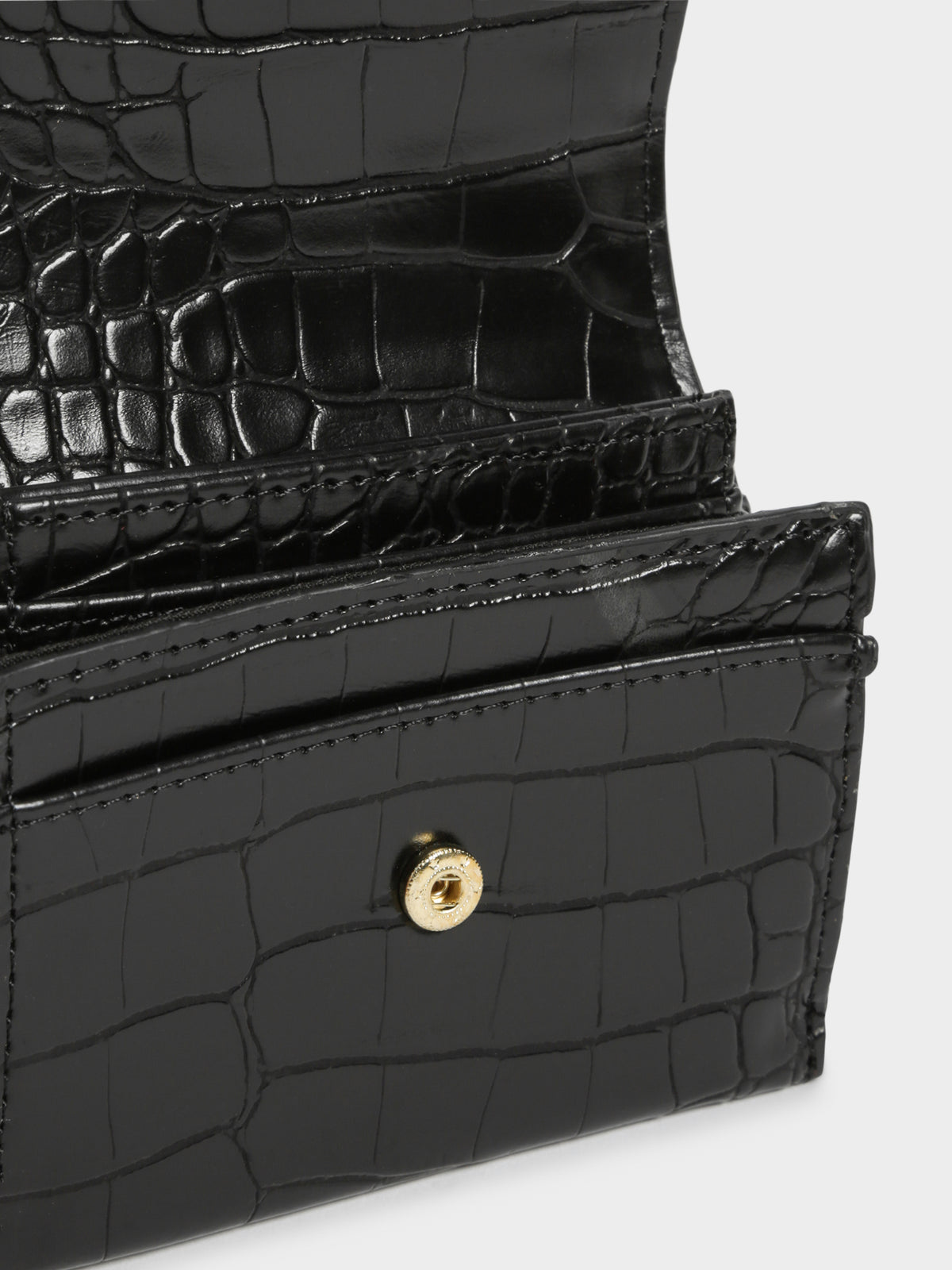 Chana Wallet in Black Croc